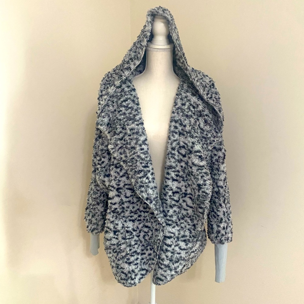 KATYDID Sherpa cardigan with hood